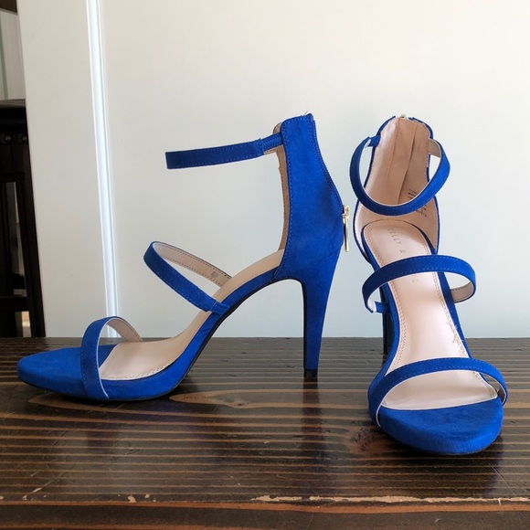 Kelly & Katie Shoes - New Kelly & Katie Strappy Courtnee Sandal 4” Heel Bright Blue Size 9.5